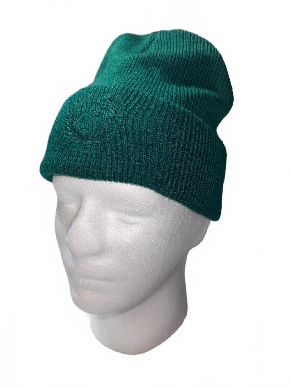 Victoria's Secret PINK Green Knit Beanie Hat with Embroidered Logo